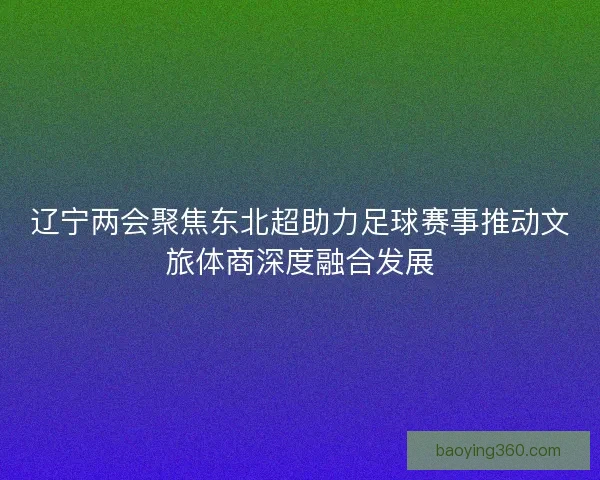 辽宁两会聚焦东北超助力足球赛事推动文旅体商深度融合发展